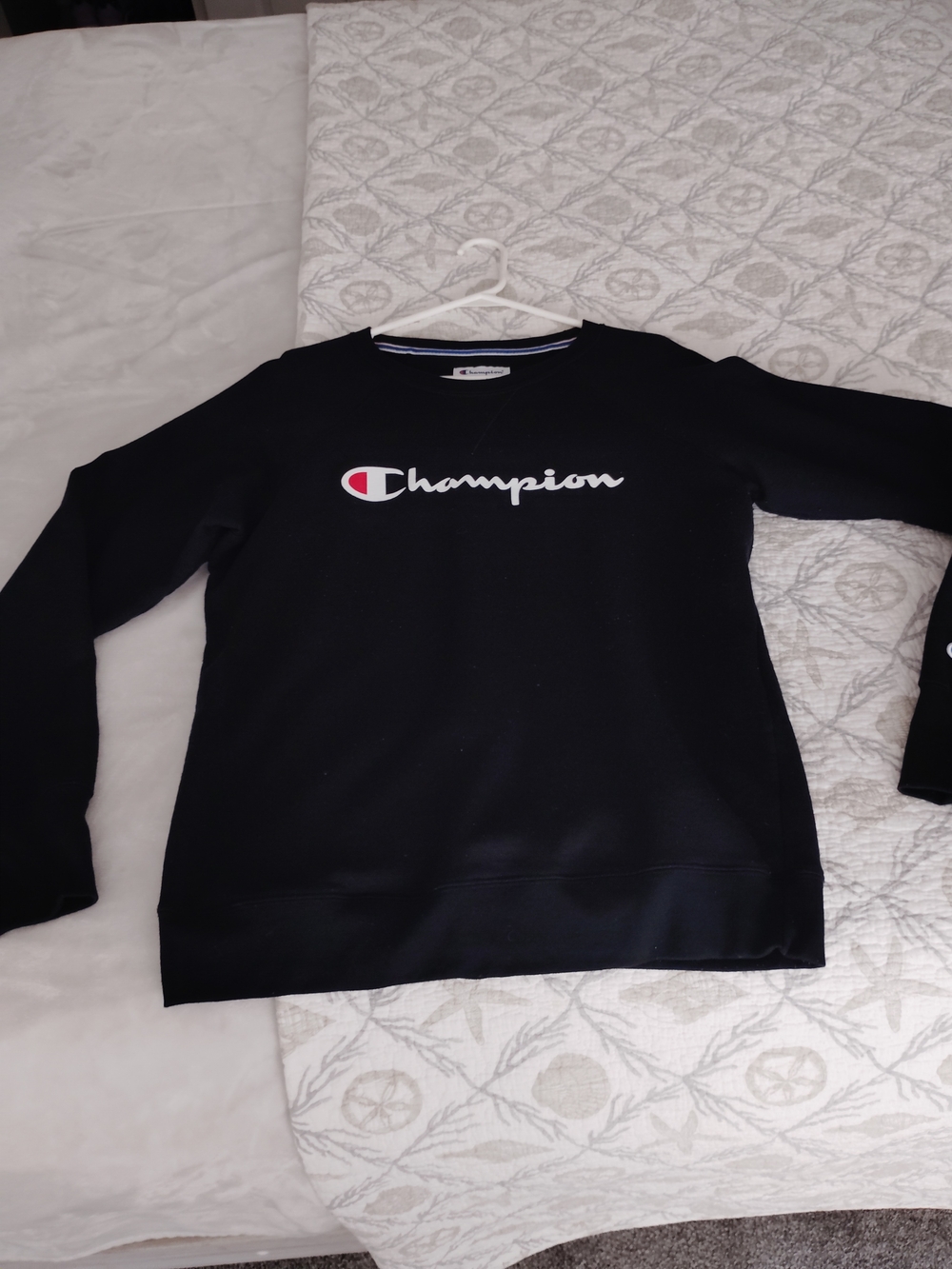 Champion Black Logo Crewneck Sweatshirt